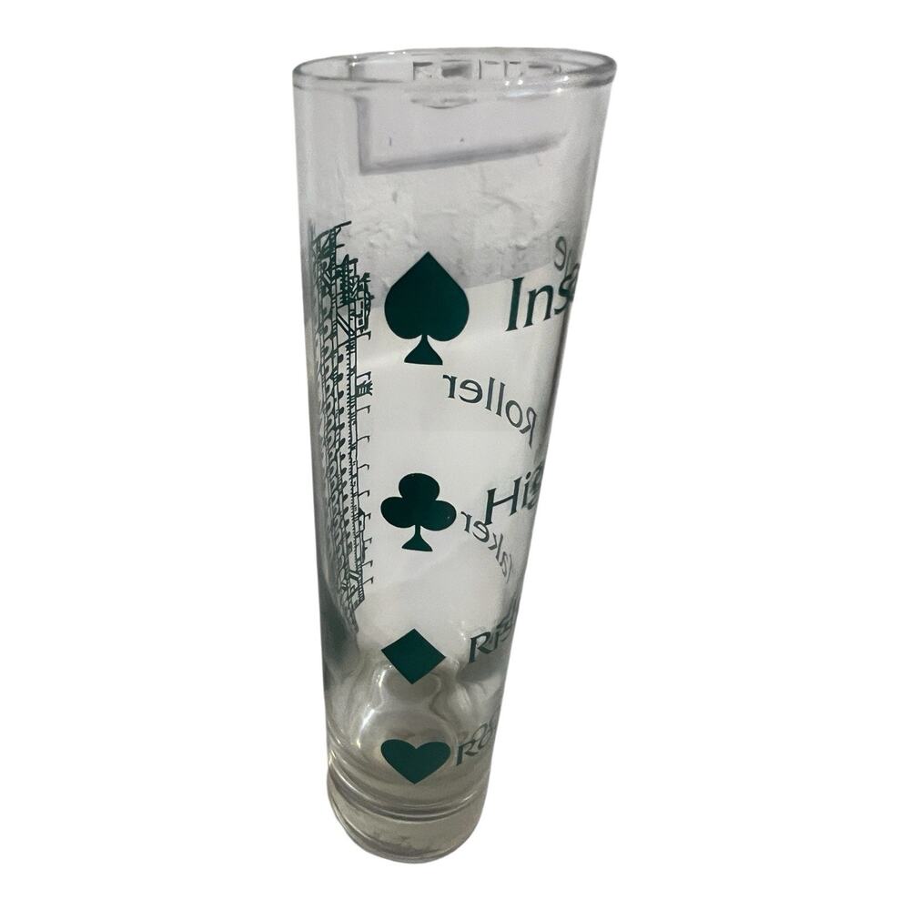 VTG Poker Hand Measuring Shot Glass Weighted Base High Risk Rookie Green Casino